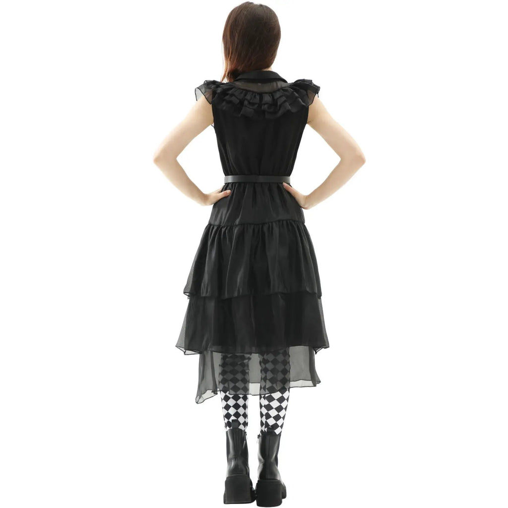 Wednesday Adams Family COS Dress Wednesday Dress Halloween Punk Dress by eprolo