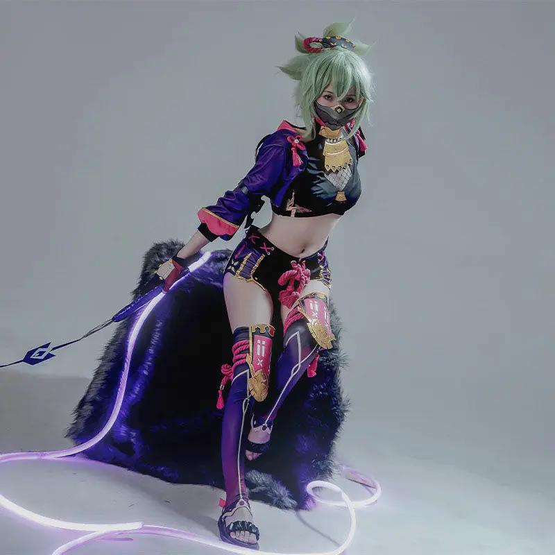 Genshin Impact Jiuqi Tolerated Cos Costume Worries Cut out the Whole Set of Kutaki Ninja Costume Cosplay Costume Girl by eprolo