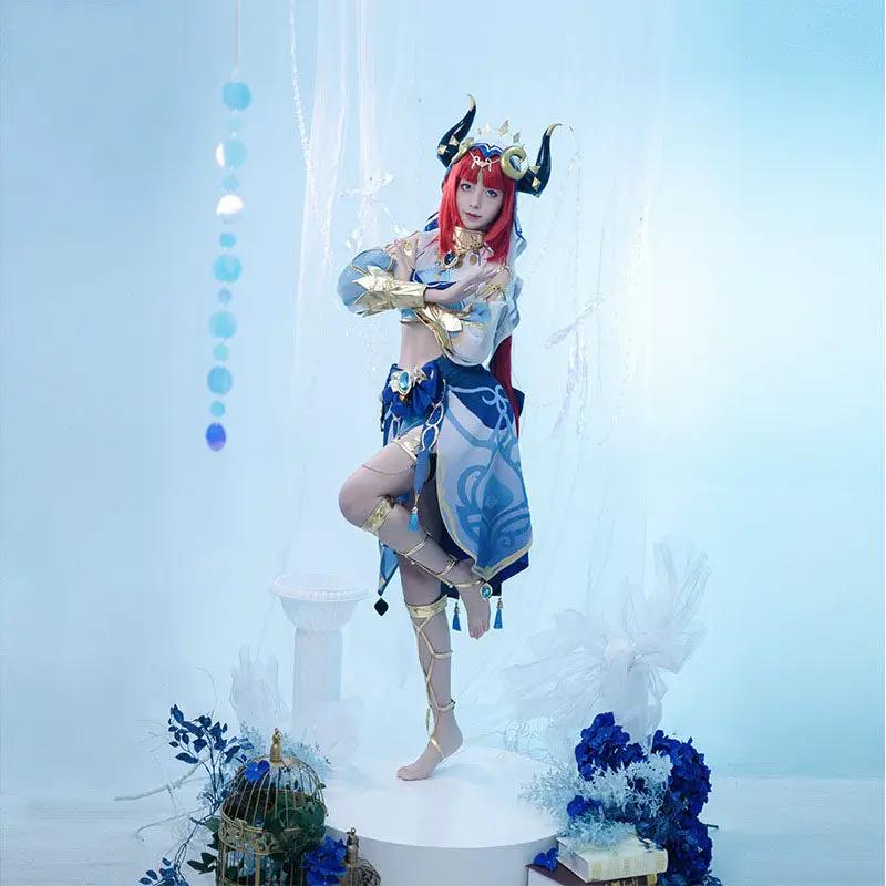 Genshin Impact Nilu Cos Dressed in Lotus Light, Dancing Feast, Xu Mi, Dancer, Exotic Style, Full Cosplay Costume, Female by eprolo