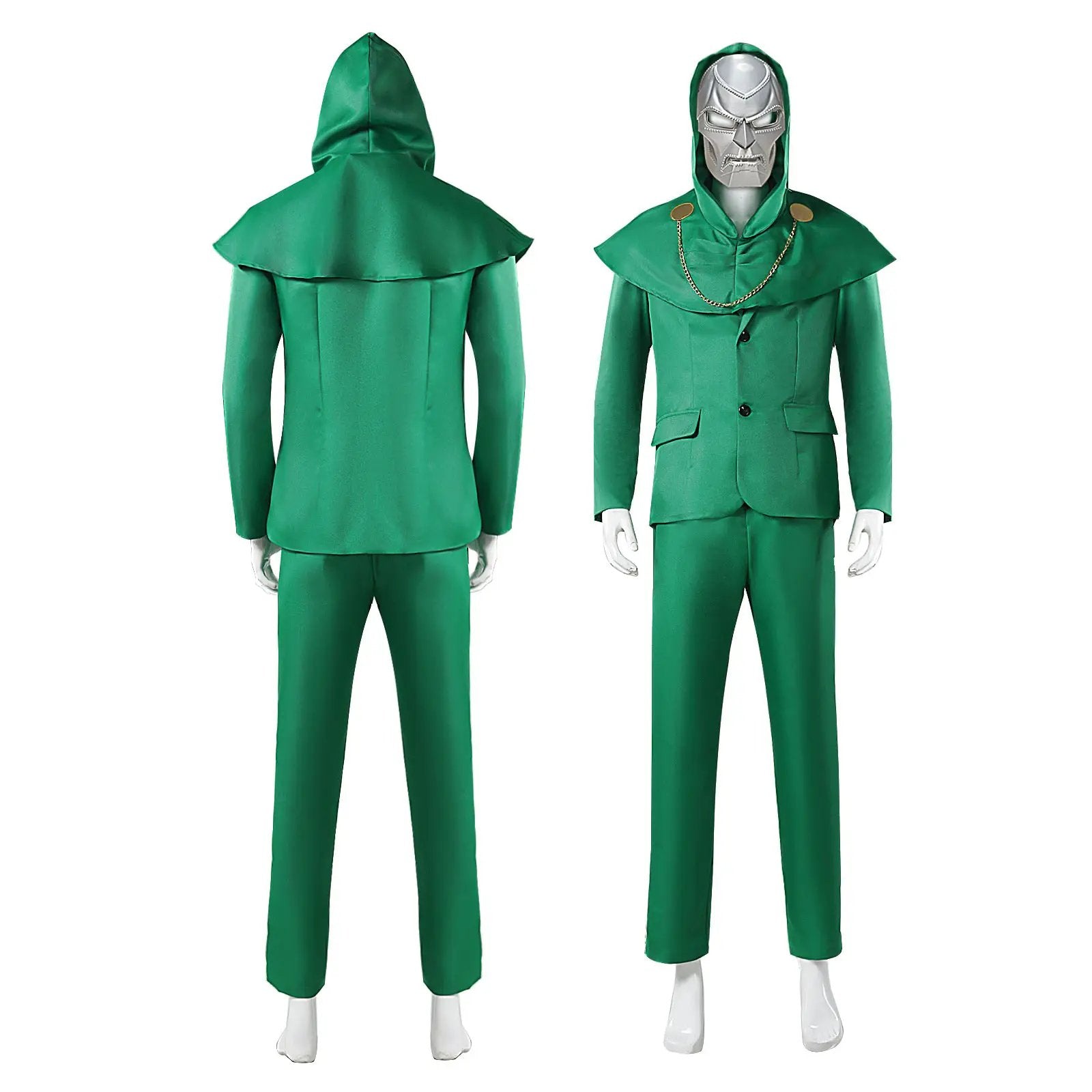 Avengers 5 Cos Doctor Doom Green Hooded Cape Cosplay Marvel Movie Halloween Costume by eprolo
