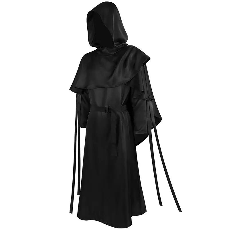 Halloween Grim Reaper Costume Medieval Priest Robe Monk Pastor Outfit Pastor Set COS by eprolo
