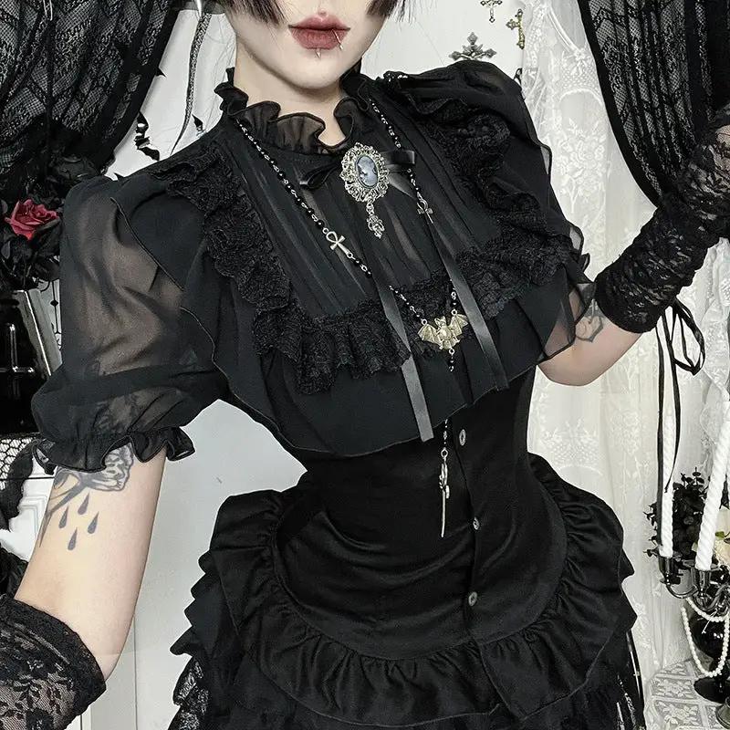 Gorgeous Gothic shirt versatile dark style cos pure desire high-end short top by eprolo