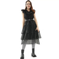 Wednesday Adams Family COS Dress Wednesday Dress Halloween Punk Dress by eprolo