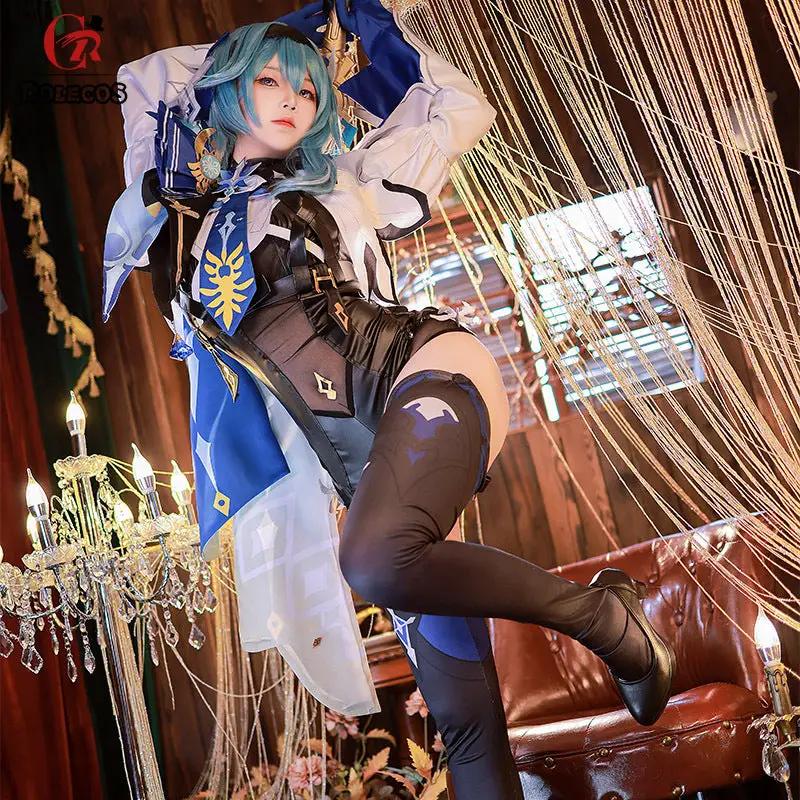 Genshin Impact cos dress smoke five star Eula Ura cosplay women's full dress by eprolo