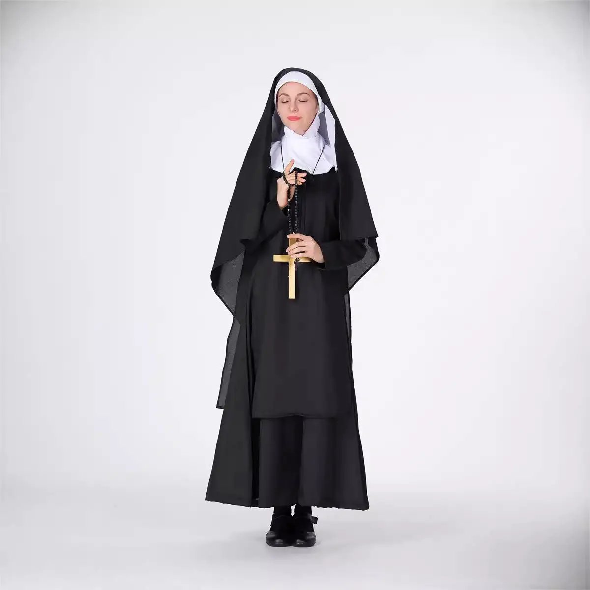 Halloween COS Black Female Costume Sister Cosplay Dress Middle Eastern Arab Black Robe Performance Dress by eprolo