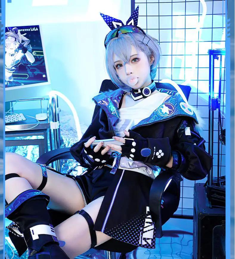 Collapse of the Star Dome Railway COS Service Xier Silver Wolf Cosplay Game Animation Costume Women's C Service anime Full Set by eprolo