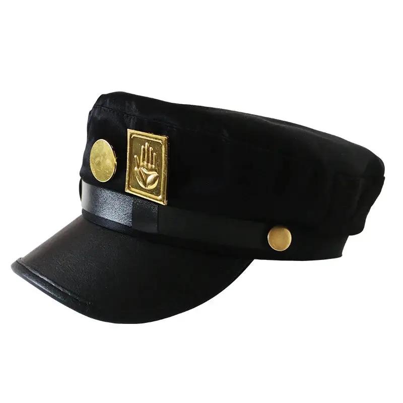 JOJO's Bizarre Adventure Hat Anime Surrounding Chengtaro Metal Badge Cos Men and Women Navy Hat Sailor Hat by eprolo