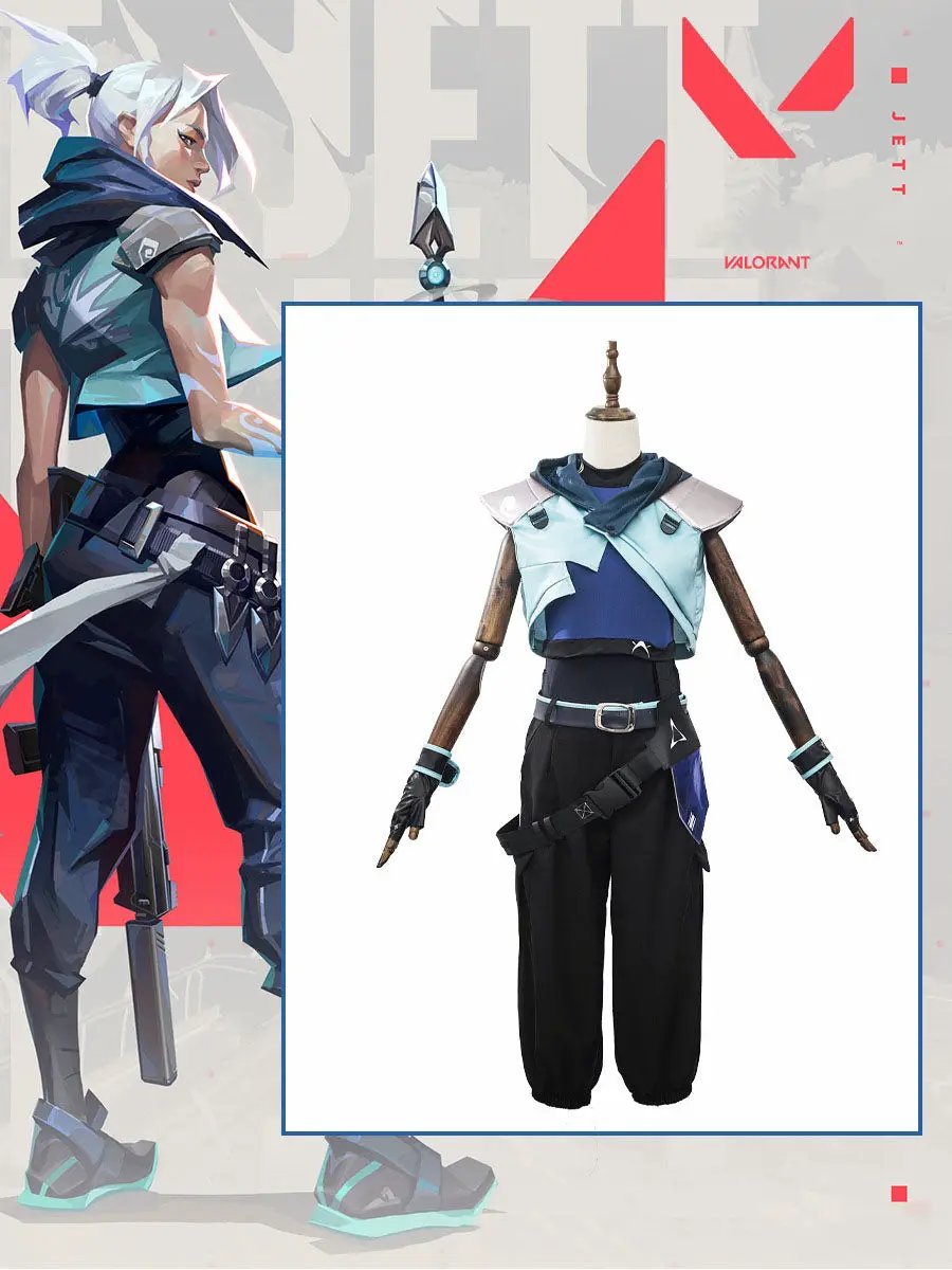 Valorant Valorant/Fearless Contract cos Jett Women's cos Game Clothing Full Set Jetwind by eprolo