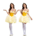 Halloween Beauty and Beast COS Yellow Dress Bell Princess Adult Sexy Bell Princess Dress Performance Dress by eprolo