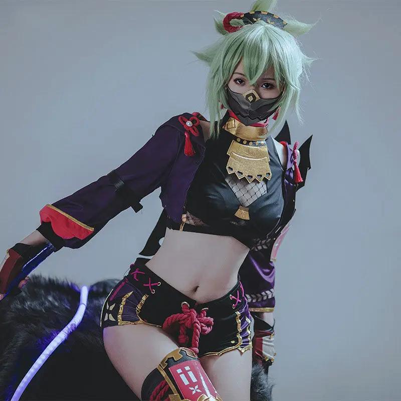 Genshin Impact Jiuqi Tolerated Cos Costume Worries Cut out the Whole Set of Kutaki Ninja Costume Cosplay Costume Girl by eprolo