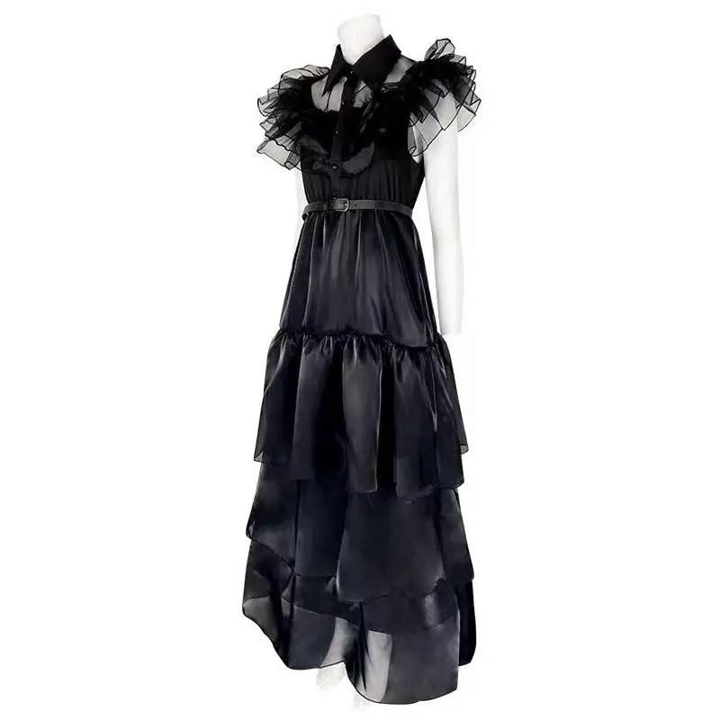 Wednesday Adams Family COS Dress Wednesday Dress Halloween Punk Dress by eprolo