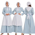 Halloween COS Blue Dress Skirt Manor Small Fresh Countryside Farm Ranch by eprolo