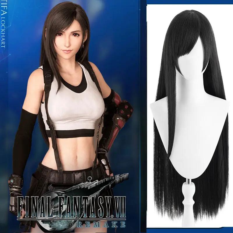 Tifa cos wig Final Fantasy 7 remake Tifa cos wig black simulation scalp cosplay fake hair game by eprolo