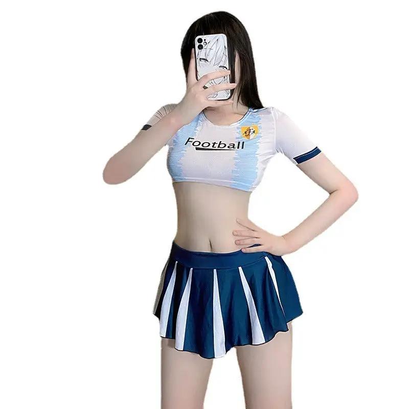 Funny Lingerie Sexy Dynamic Football Baby Student Pure Desire Uniform Temptation Split Suit Cos Cheerleading Team Uniform by eprolo