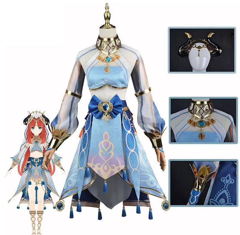 Yuanshen game cos suit Nilu cosplay blue costume female Western dancer suit full set of cosplay by eprolo
