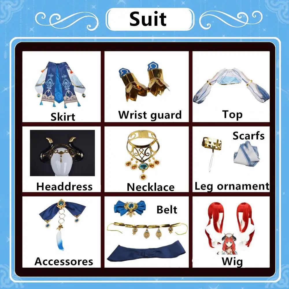 Yuanshen game cos suit Nilu cosplay blue costume female Western dancer suit full set of cosplay by eprolo
